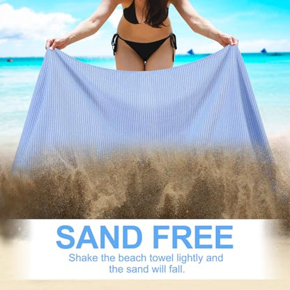 6 Packs Oversized Turkish Beach Towels Set Bulk Clearance Sand Free Pool Swim Bathroom Camp Large No Sand Towel Adults Travel Essentials Cruise Must Haves Accessories Vacation Stuff Deep Blue Dot Set - color: Deep Blue Dot Set