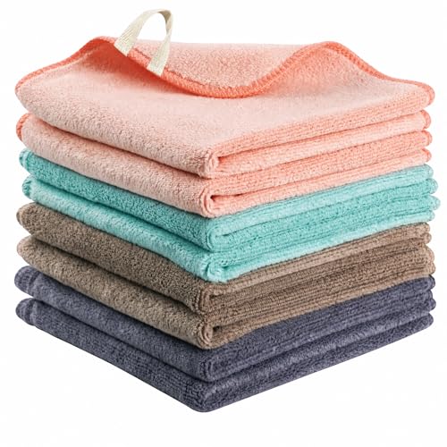 Wash Cloths 8 Pack, 400GSM Reusable Makeup Remover Cloth for Daily Skincare | 12 x 12 Inch Microfiber Face Cleansing Towels, Soft Makeup Remover Towels for Sensitive Skin, Machine Washable Face Towels - color: Mixedcolor
