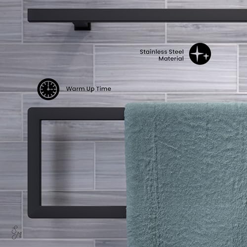 Swiss Madison Voltaire 5-Bar Electric Towel Warmer Heated Towel Racks for Bathroom in Matte Black - color: Black