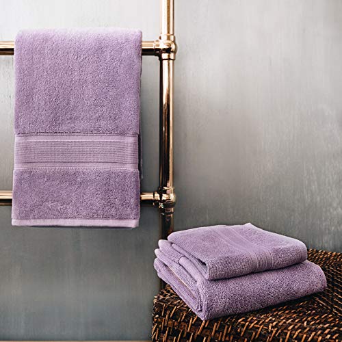 Luzia 8 Piece Bathroom Towel Set - 100% Turkish Cotton, Premium Quality - 2 Bath Towels 2 Hand Towels and 4 Washcloths (Lavender/Purple) - color: Lavender