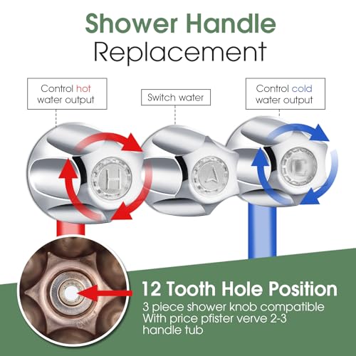 Bathtub Faucet and Shower Knobs Replacement,Easy to Install Tub Spout Set for 1/2" Copper Pipe,1/2" IPS and 3/4" IPS with Install Tool - color: Chrome
