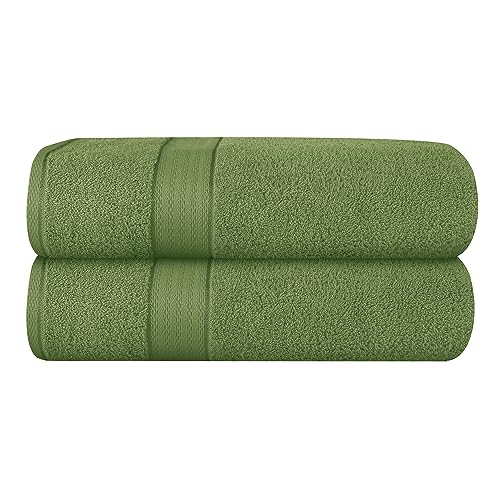 GLAMBURG 700 GSM Premium Cotton 2-Pack Oversized Extra Large Bath Sheet Set - 100% Combed Cotton - 2 Bath Sheets 35x70 - Luxury Hotel & Spa Quality - Durable Ultra Soft Highly Absorbent - Kiwi Green - color: Kiwi Green, size: 2 Pack 700 GSM Bathsheet