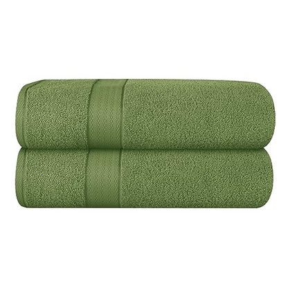 GLAMBURG 700 GSM Premium Cotton 2-Pack Oversized Extra Large Bath Sheet Set - 100% Combed Cotton - 2 Bath Sheets 35x70 - Luxury Hotel & Spa Quality - Durable Ultra Soft Highly Absorbent - Kiwi Green - color: Kiwi Green, size: 2 Pack 700 GSM Bathsheet