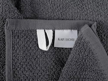 KAF Home Set of 4 Deluxe Popcorn Terry Kitchen Towels | 20 x 30 Inches | 100% Cotton Kitchen Dish Towels (Charcoal) - color: Charcoal