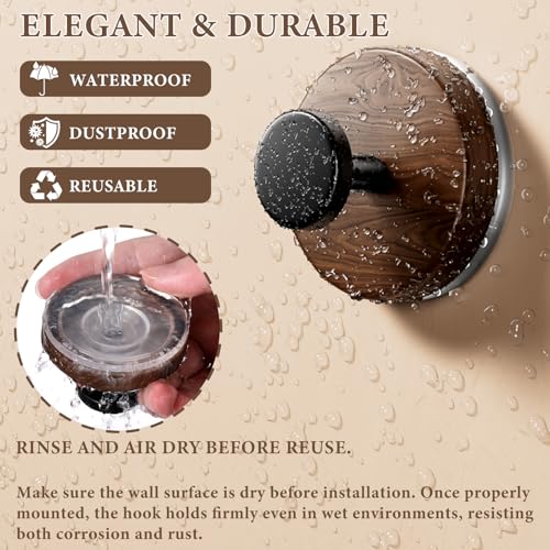 LAYUKI Suction Cup and Adhesive Tape Double Locking Hook,Wall Hook,Towel Hook, Shower Hook,for Bathroom,Kitchen,Loofah, Towel,Coat,Heavy Duty,Waterproof & Rustproof,Reusable(Dot Shape, 2 Counts)