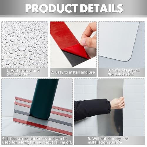 Gisafai 1 Pcs 24 x 16 Inch Stainless Steel Backsplash Panel Hand Dryer Splash Guard Wall Backsplash Protector with Ultra Strength Adhesive for Bathroom, Kitchen, Stovetop - size: 24 X 16 Inches