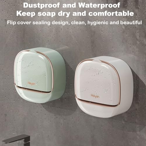 Soap Holder Dish Shower, Bar Soap Holder with Drainage, Self Draining Soap Holder, Wall Mounted Soap Box Tray Container for Bathroom, Bathtub Kitchen Sink (1PC White) - color: 1pc White