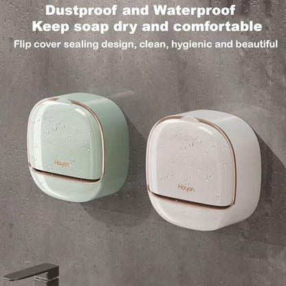 Soap Holder Dish Shower, Bar Soap Holder with Drainage, Self Draining Soap Holder, Wall Mounted Soap Box Tray Container for Bathroom, Bathtub Kitchen Sink (1PC White) - color: 1pc White