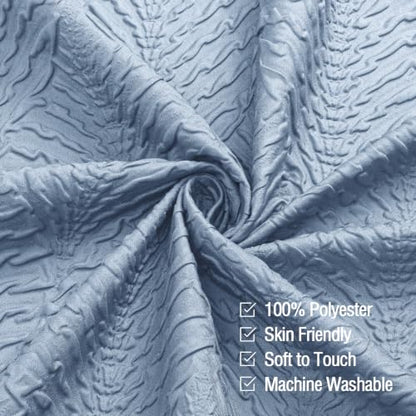 72x84 Extra Long Shower Curtain, Ombre Fog Blue 3D Embossed Half Bath Curtain - color: Ombrefogblue, size: 72"W x 84"L (Pack of 1)