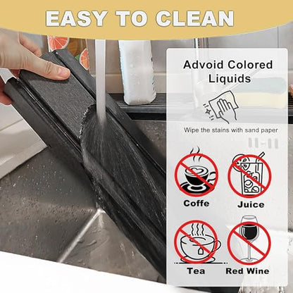 Stone Drying Mat for Kitchen Counter, 24"L x 16" W Quick Stone Dish Drying Mat Diatomaceous Earth Super Fast Absorbent Collapsible Countertop Kitchen Mats Grey