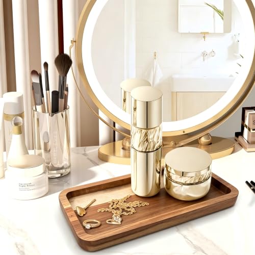 Vanity Bathroom Tray for Counter, Wood Tray for Bathroom, Toilet Tank, Perfume 11.8L x 5.9W x 0.8H inch (Acacia) - color: Acacia