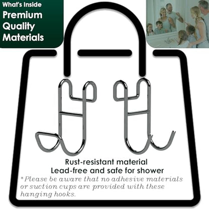 Shower Caddy Hooks, Razor Hanger for Shelf and Loofah (Silver - 1 Closed 1 Open) - color: Silver - 1 Closed 1 Open