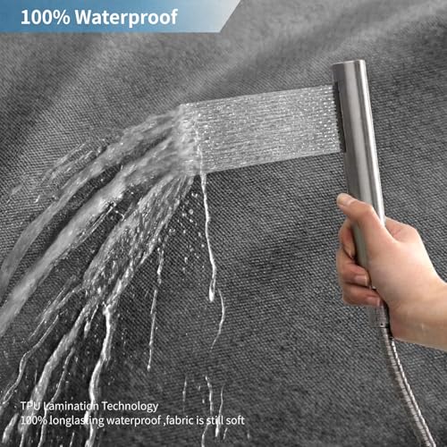 2-in-1 Waterproof Fabric Shower Curtain,No Separate Liner Needed,Linen Textured,Effortless Cleaning & Washable Bathroom Shower Curtain Set with 12 Plastic Hooks,72"x72",Charcoal Grey - color: Charcoal Grey, size: 72"W x 72"L (Pack of 1)