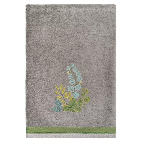 Verdant 4-Piece Luxury Towel Set, Applique Embroidered Bouquet, Plush Turkish Cotton, Durable & Quick Dry, Vibrant Bathroom Ensemble, 2 Bath 2 Hand Towels, Charcoal - color: Charcoal, size: 2 Pcs Bath 2 Pcs Hand Towel