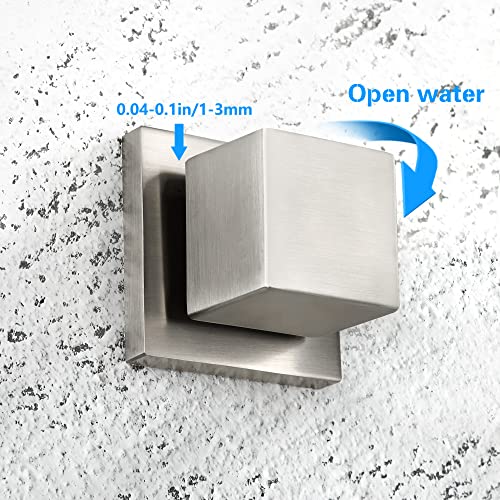 SKOWLL Wall Mount Bathroom Sink Faucet 3 Hole, 2 Handle Widespread Vanity Faucets, Waterfall Tub Filler, Solid Brass Rough in Valve, Brushed Nickel - color: Brushed Nickel