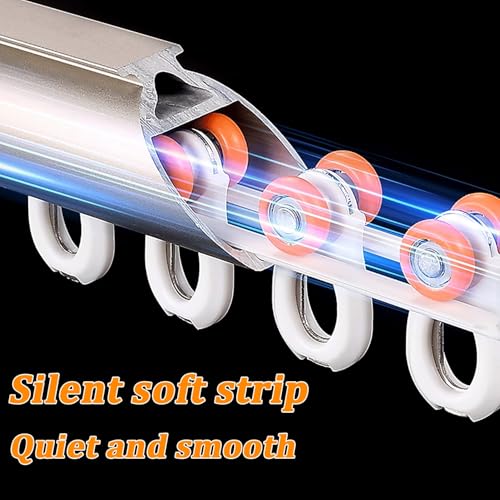 Single Roman Rail Silent wall Mounted Track Curtain Track Wall Mount Curtain Rods Room Divider Heavy-Duty Curtains Rails for Privacy in Open Rooms Easy to Install(Black,2m(6.6ft)) - color: Black, size: 2m(6.6ft )