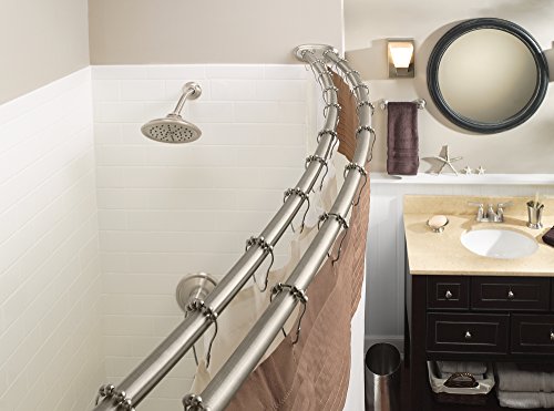 Moen SR2100BN Shower Curtain Rolling Rings, 12 per pack, Brushed Nickel (Pack of 2) - color: Brushed Nickel, size: Pack of 2