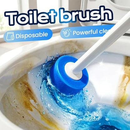 Disposable Toilet Bowl Cleaner Wand, 2026 New Disposable Toilet Brush Set with 18PCS Refills, Cleaning Brush Scrubber Kit for Bathroom, Toilet Cleaning System for Deep Cleaning(18 Pcs Refills) - color: White 18 Pcs Refills