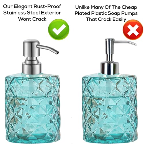 Soap Dispenser Pump Replacement - Silver Brushed Finish 304 Rust Proof Stainless Steel Lotion Dispenser Pumps Replacement for Standard 28/400 Neck Size Regular Mouth Bottles,2 pcs - color: Brushed Finish-silver, size: 2pcs