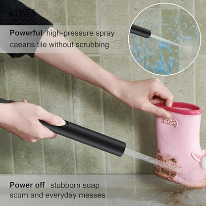 Matte Black 10 Inch All Metal Rain Shower Head with Handheld Spray | High Pressure Rainfall Shower Head wih Adjustable Extension Arm, Dual Showerhead Set with 60" Shower Hose, Square Rainfall - color: Matte Black