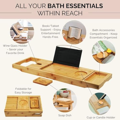 Bathtub Tray and Full Body Bath Pillow Set - Foldable Bath Tray for Tub and Full Body Bath Cushion for Ultimate Relaxation - Perfect Self Care Gift, Bath Accessories for Women, Spa Gifts for Women. - style: Foldable Bath Tray and Full Body Bath Pillow Set
