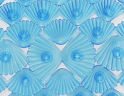 Linfevisi Bathtub Mat Non Slip, Oval Bath Mat for Tub with Suction Cups and Drain Holes, Machine Washable Tub Shower Mats for Bathroom 27 x 15 Inches, Phthalate Latex Free (Blue) - color: Blue