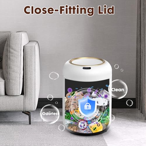 Procade Motion Sensor Trash Can with Lid, 3 Gallon Electric Bathroom Garbage can, Small White Wastebasket Touchless Trash Bin,Automatic Mini Trashcan for Bedroom,Toilet, Office, rv, Living Room - color: White