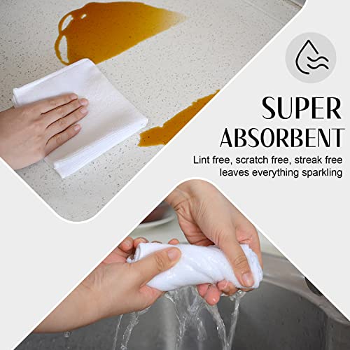 Microfiber Cleaning Cloth Kitchen Dish Cloths 12x12In 12 Pack White | Super Absorbent, No Streak, Dish Rags, Lens, Cloths - color: White