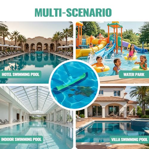 18" Pool Brush Head - Scrub Brushes, Curved Ends, Green & Black | High-Efficiency Scrub Brush for Cleaning Swimming Pool Walls, Tile, Fiberglass, Flooring and Vinyl Pools, Fits Φ1.25” Poles - color: Black