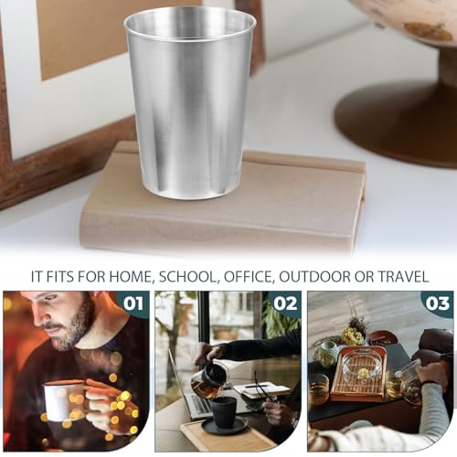 Stainless Steel Tumbler Cup for Bathroom and Motorhome Use Beverage Holder Toothbrush Cup Silver Color Smooth Surface