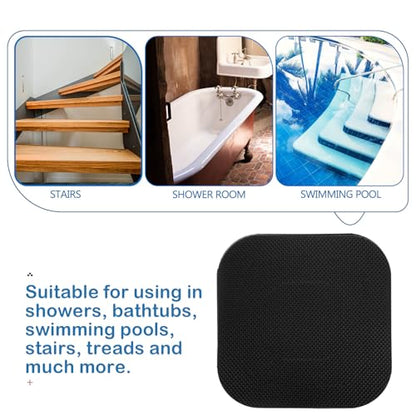 ARTIBETTER 20 Sheets Anti Skid Bathtub Stickers Bathroom Self-Adhesive Non Slip Stickers for Tub Shower Floor Safety Square Black - size: 10X10CM