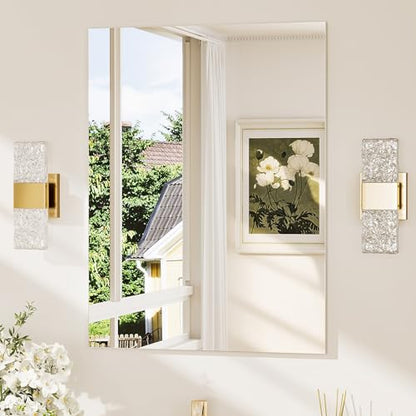 24x32 Frameless Bathroom Mirror, Vanity Bathroom Mirror for Wall Shatterproof Modern Rectangle Mirrors for Bedroom, Living Room, Entryway, Home Gym, Entryway - size: 32"L x 24"W, style: Frameless