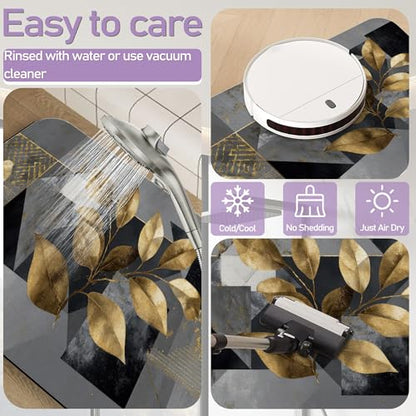 Modern Gray Bathroom Rugs Mat, Super Absorbent Quick Drying Floor Mat for Bathroom Entryway 17"x30" - color: Modern Gray