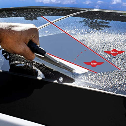 Detailer's Preference Silicone Water Blade Windshield Squeegee for Cars, Streak-Free Drying Tool for Glass, Paint, and Chrome, Flexible Edge for Auto Detailing Professionals, 12.25-Inch - size: Standard