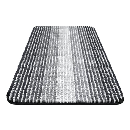Mat Bath Mats for Bathroom 30×20, Extra Soft Non Slip Absorbent Rubber Back, Machine Washable Quick Dry Durable Bathroom Floor Rug for Tub, Shower Areas Chenille Mat