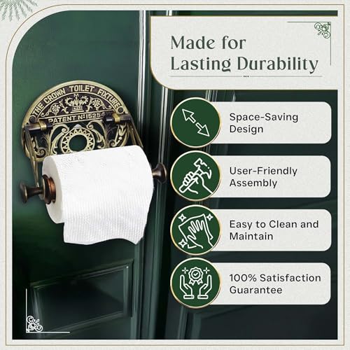 Renovators Supply Manufacturing Toilet Paper Holder Stand Wall Mount 7.5 in. Brass Toilet Paper Roll Holder - color: Brushed Brass Crown