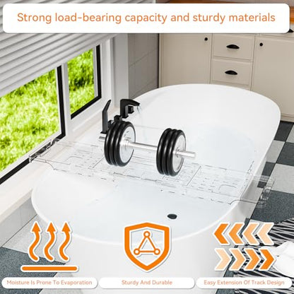 Luxury Clear Bathtub Shelf Across Tub,Expandable Plastic Bathtub Tray Over The Tub Bath Caddy,Free Standing Bath Table Board & Accessories for Women Relaxing with Reading Book and Ipad Holder
