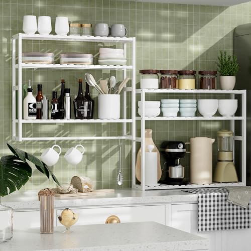 PPN Extra Large Towel Rack Bathroom Storage Shelves Over The Toilet with Towel Bar 100% Bamboo Adjustable Height Floating Shelf Wall Shower Shelf for Small Space Bathroom Kitchen Multi Usage - color: White Extra Large