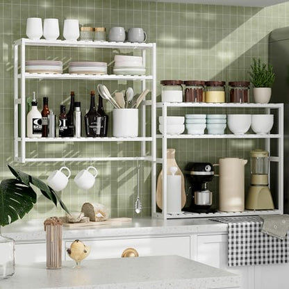 PPN Extra Large Towel Rack Bathroom Storage Shelves Over The Toilet with Towel Bar 100% Bamboo Adjustable Height Floating Shelf Wall Shower Shelf for Small Space Bathroom Kitchen Multi Usage - color: White Extra Large