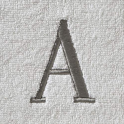SKL Home Casual Monogram Hand Towel Set, A, 16x26, White 2 Count - color: Casual Monogram Hand Towel Set, size: Hand Towel Set, style: A