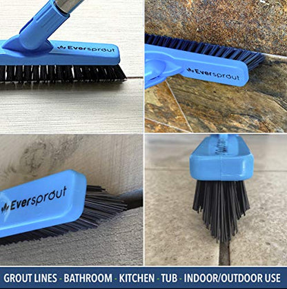 EVERSPROUT Grout Cleaning Brush (Attachment Only), Swivel V-Shape Scrubber | Swivel Head for Grout Lines, Corners, Tough Grime, Hard to each Areas & Tight Spaces, for Shower, Bathroom, Tiles, Floor - style: Grout Brush (no pole)