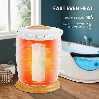WELLHUT Towel Warmer Bucket Towel Warmers for Bathroom with Fragrance Holder, Luxury Spa Hot Towel Warmer, Towel Heater, Auto Shut Off, Holds Two 40"X70" Oversized Towels, Bathrobes, Blankets - color: White, size: 20 L