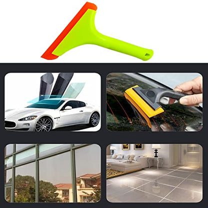 2pcs Silicone Squeegee for Shower Glass Door, Window Cleaning, Auto Water Blade, Water Wiper, Shower Squeegee, 5.9'' Blade and 7.5'' Long Handle for Car Windshield, Window, Mirror, Glass Door.