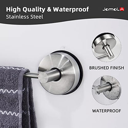 JOMOLA Towel Bar Suction Hand Towel Rack for Bathroom Stainless Steel Kitchen Towel Rail Holder Storage Hanger No Drilling Towel Bar Brushed Finish,17 inches - color: Silver