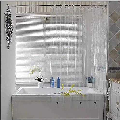 Elegant Comfort Heavy Duty Weight Waterproof Clear Shower Curtain Liner, 72" x 72 inches Long Shower Liner for Bathroom with 3 Bottom Magnets and Rust Proof Grommets (3 Pack)