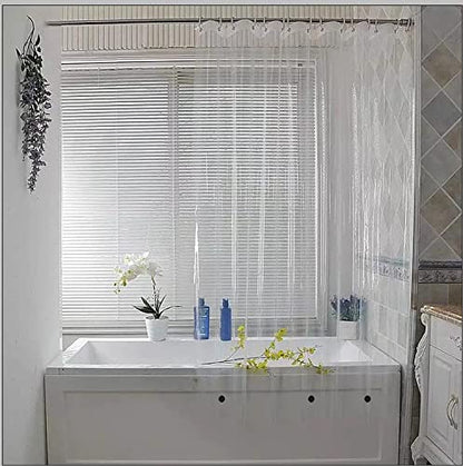 Elegant Comfort Heavy Duty Weight Waterproof Clear Shower Curtain Liner, 72" x 72 inches Long Shower Liner for Bathroom with 3 Bottom Magnets and Rust Proof Grommets (3 Pack)