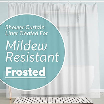 BigFoot Shower Curtain – 72 x 72 PEVA Heavy Duty Shower Curtain with Rustproof Metal Grommet and 3 Magnetic Weights – Odor Free and Compatible with Standard Showers, Frosted - color: 2b Peva Frosted Heavy Duty, size: 72"W x 72"L (Pack of 1)