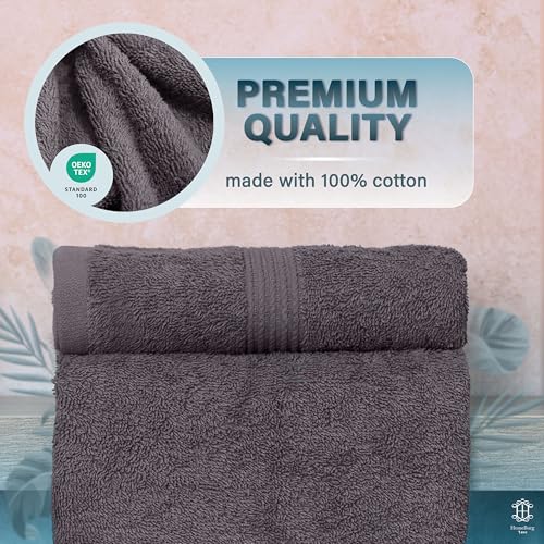 Luxe 2-Piece Bath Towel Set – Large Soft Cotton Towels, Absorbent, Durable & Skin-Friendly, Machine Washable, 27 x 54 in (Dark Grey) - color: Dark Grey