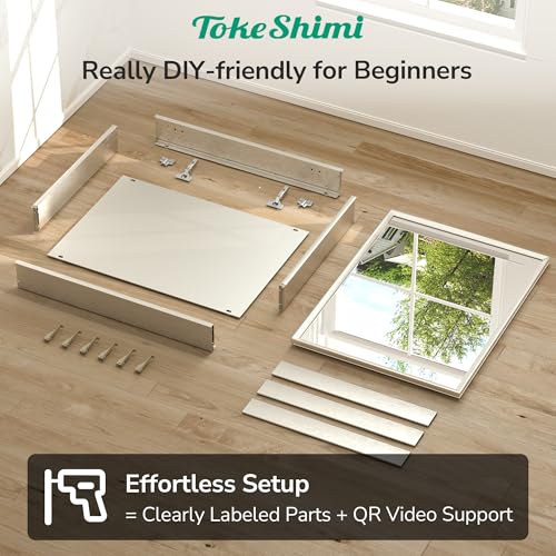 36 x 24 Brushed Nickel Recessed Medicine Cabinet, Assembly Required, Bathroom Mirror Medicine Cabinet, Lightweight Aluminum Frame， Stepless Adjustable Shelves, Tempered Glass - color: Brushed Nickel, size: 36x24 in