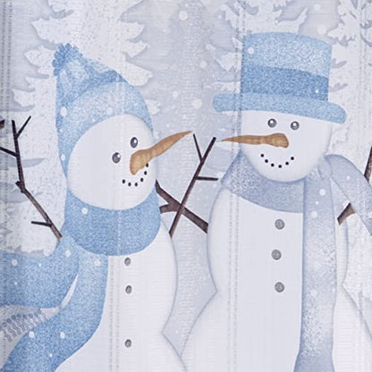 Avanti Linens - Shower Set, Fabric Shower Curtain with Matching 12pc Hooks, Holiday Bathroom Decor (Frosty Friends Collection) - size: 72"W x 72"L (Pack of 1)